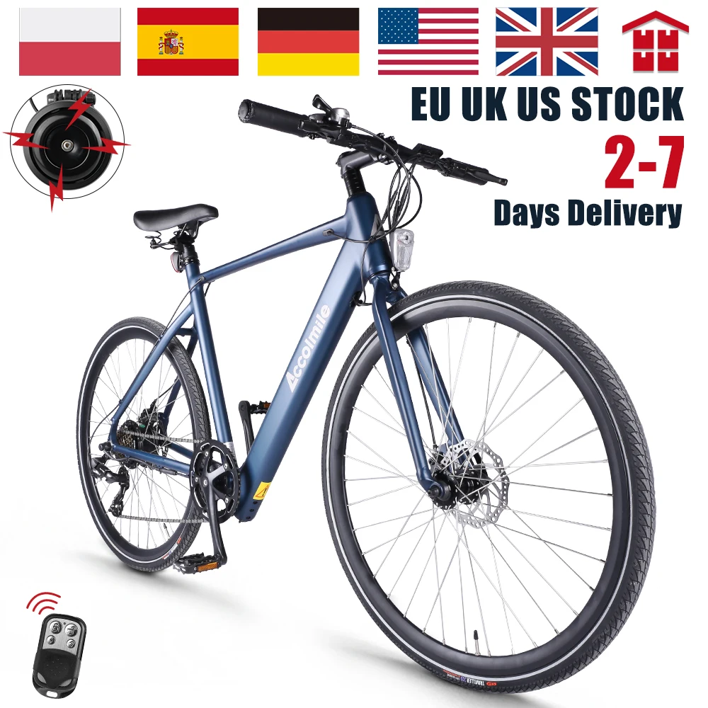 

Accolmile Electric Road Bike Bicycle Urban City E-Bike Electric Commuter for Adults 36V 250W Rear Hub Motor 10.5 Ah Battery