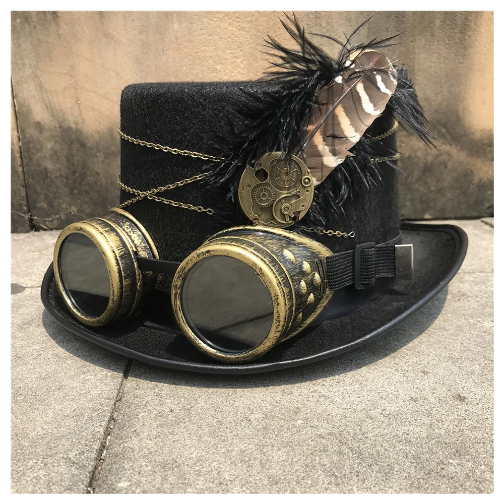 Унисекс Для мужчин женщин ручной работы верхняя одежда в стиле стимпанк шляпа с