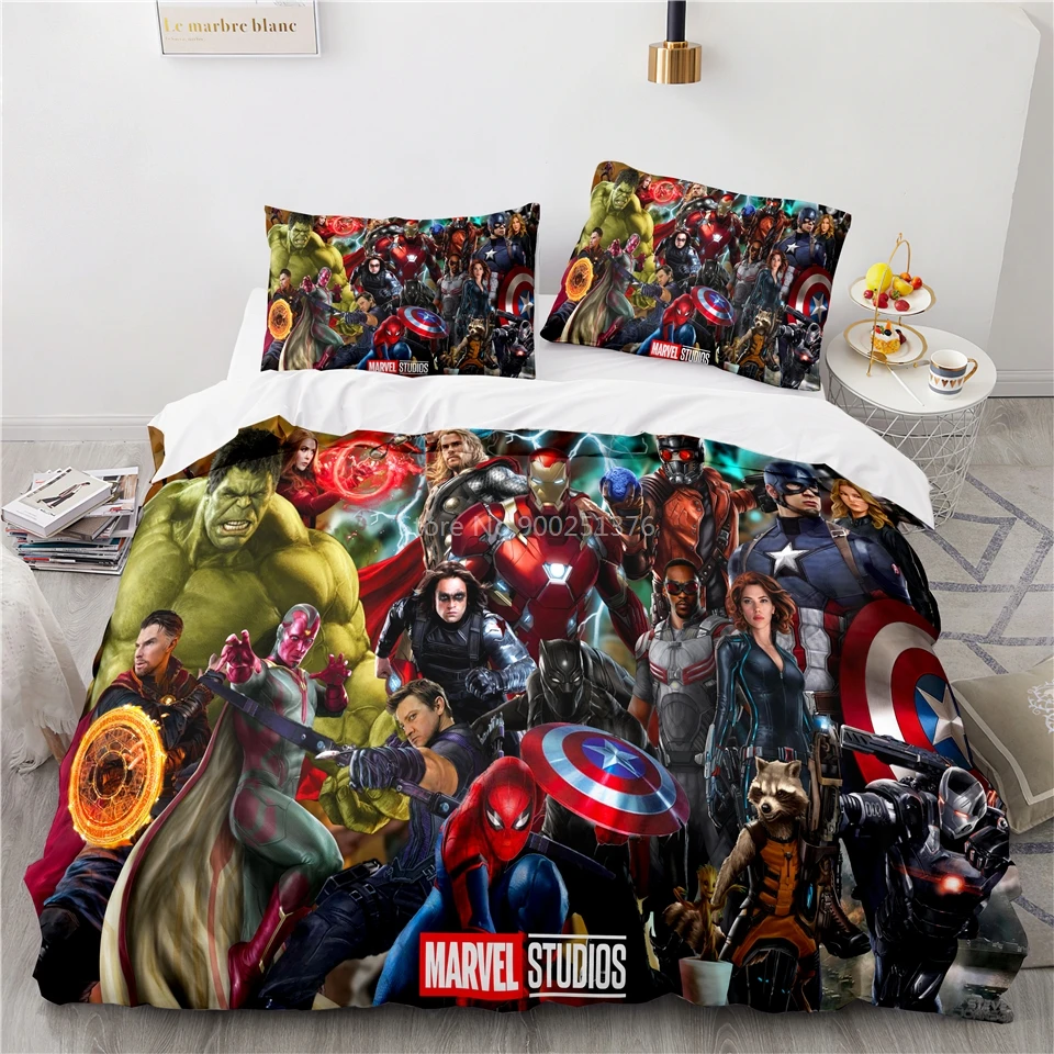 Disney с анимационным принтом Marvel 3d Постельное белье супергерой Железный человек