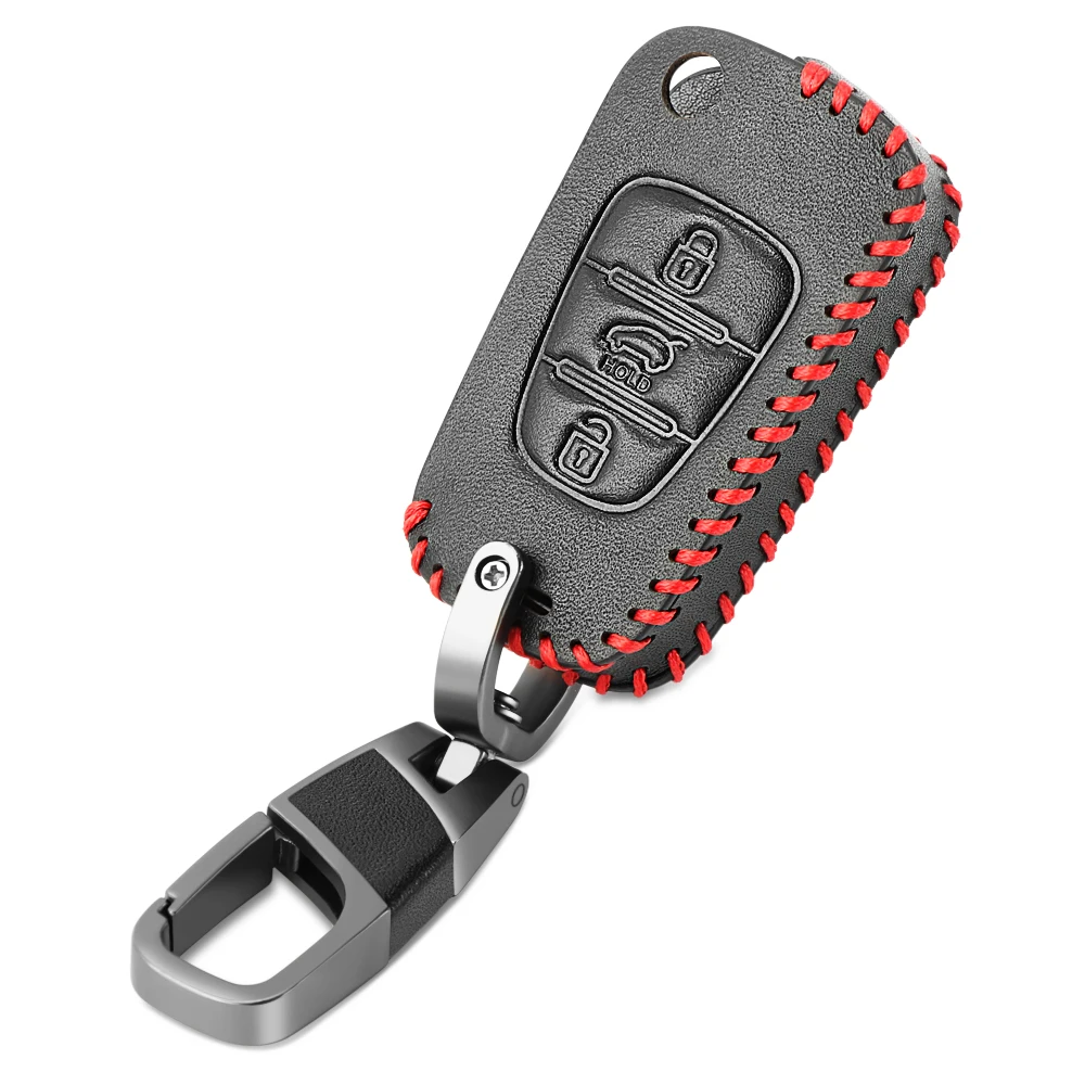 Кожаный чехол для автомобильных ключей Kia RIO K2 K5 Sportage Sorento Ceed Hyundai i20 i30 i35 iX20 iX35|car key