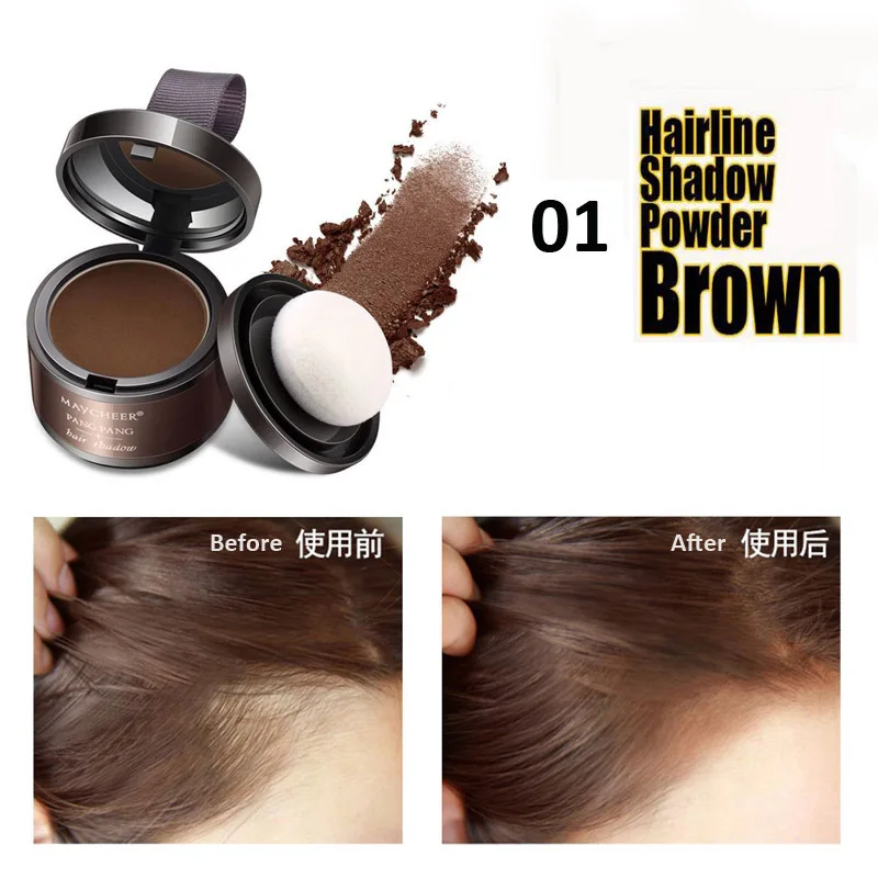 01 Brown MAYCHEER макияж для волос линия тени пудра для бровей порошок 2 в 1 с зеркалом и слоеным экстрактом розы легко носить макияж бровей - Цвет: 01 Brown