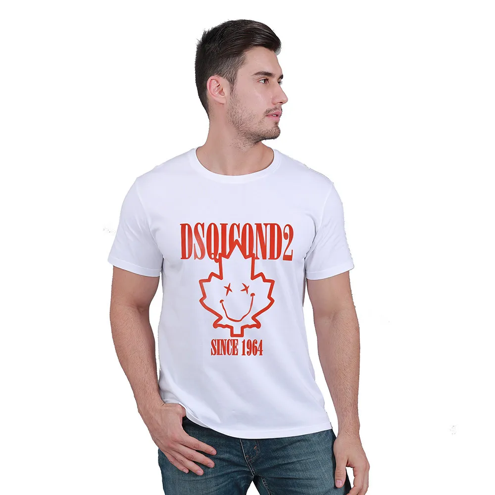 

2021 ss DSQICOND2 Модная хлопковая футболка с коротким рукавом и круглым вырезом в стиле унисекс для мужчин и женщин для влюбленных пары подарок бо...