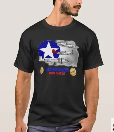 

Tuskee Flyer's Red Star African-American Ta Sqdron T-shirt. Summer Lasting Charm Man T-shirt New S-3XL