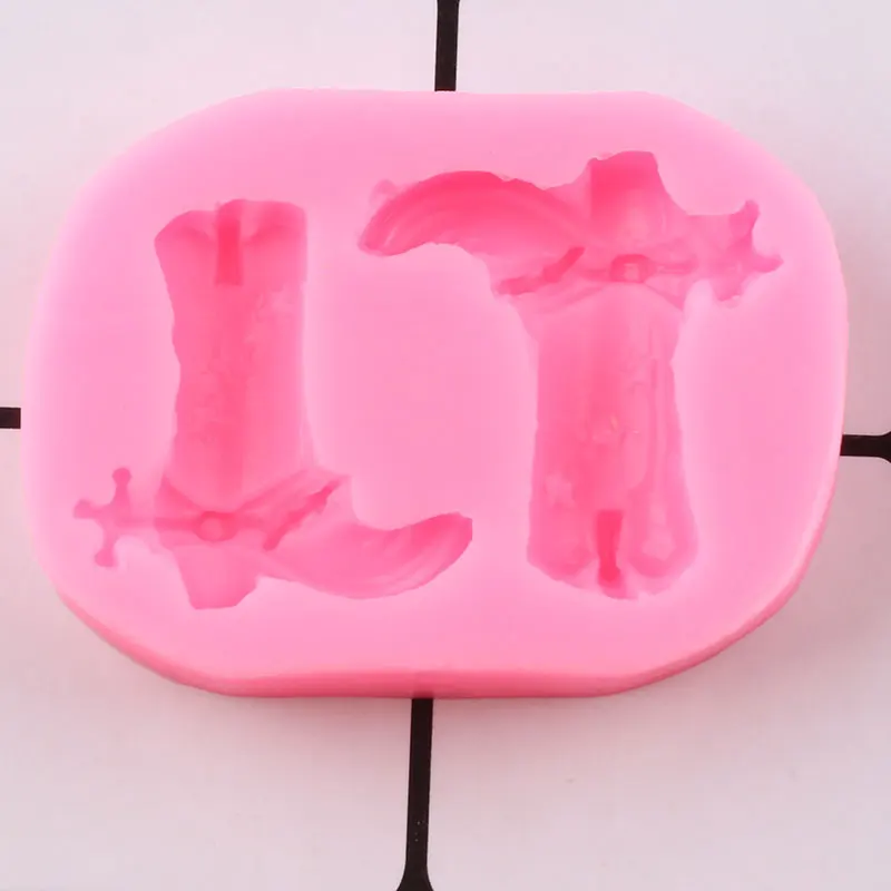 Ковбойские ботинки силиконовые формы искусственная кожа бижутерия глина