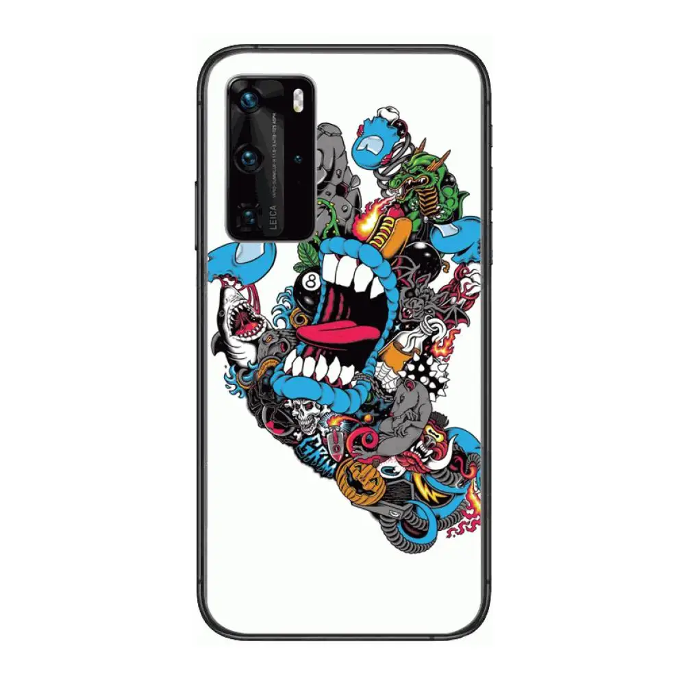 

Santa Cruz Skateboarding Art Phone Case For Huawei P 40 30 20 10 9 8 Lite E Pro Plus Black Etui Coque Painting Hoesjes comic fa