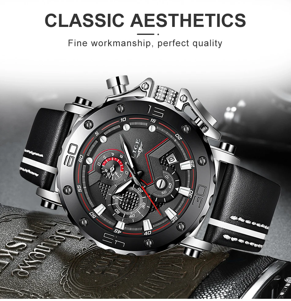 New Fashion Watch Men LIGE Top Brand Sport Watches Mens Quartz Clock Man Casual Military Waterproof WristWatch Relogio Masculino
