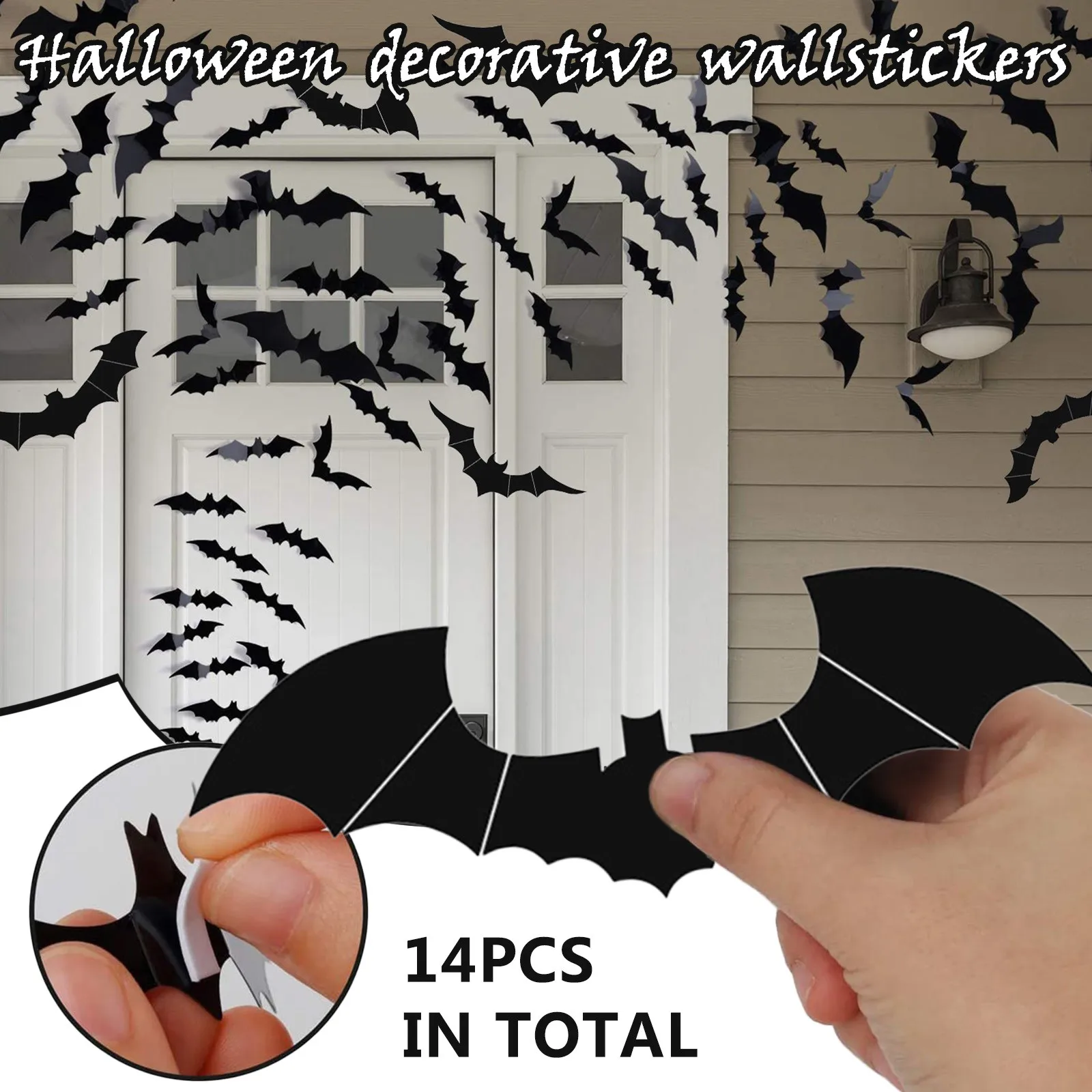 

Черные 3d наклейки на стену из ПВХ в виде летучая мышь, 14 шт., домашний декор для вечерние, детской комнаты, гостиной, настенные наклейки «сдел...