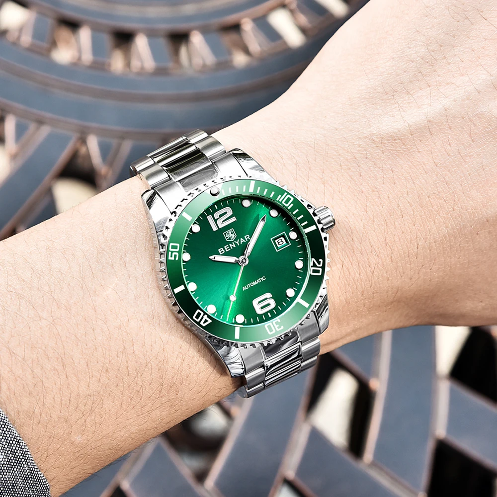 

2021 Brand Men Mechanical Watch Automatic Fashion Luxury Stainless Steel Male Clock