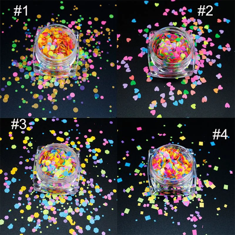 50 г/пакет голографические супер тонкие блестки для ногтей Сердце Звезда круглая