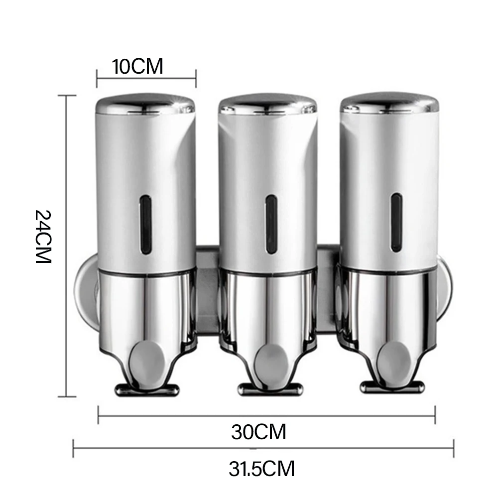 

Three-head 500 Ml Liquid Soap Dispenser Wall-mount Shower Bathroom Shampoo Dispenser Liquid Soap Container Bathroom Accessories