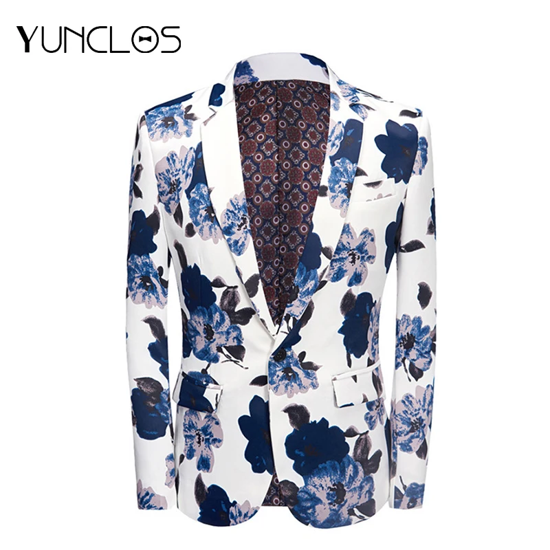 Пиджак мужской с белыми цветами в английском стиле|Костюмные пиджаки| |