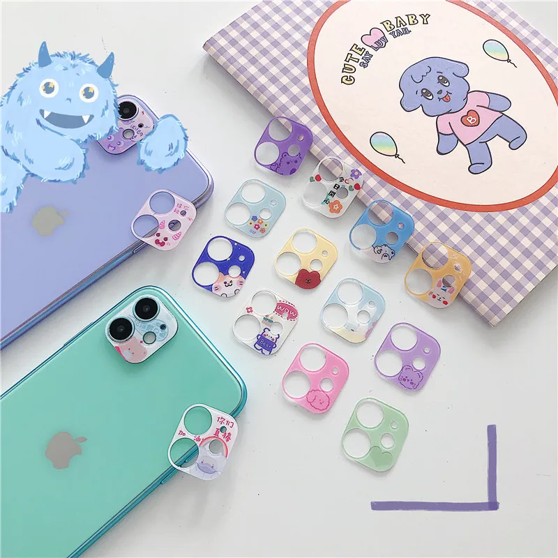 Милая мультяшная Защитная пленка для камеры iPhone 11 Pro Max защитный чехол милое