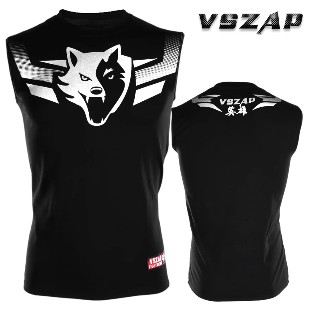 

VSZAP Серебряный Hero спортивный жилет без рукавов спортивная футболка смешанные тренировки боевой MMA боевой тренировочный Санда Униформа мужс...