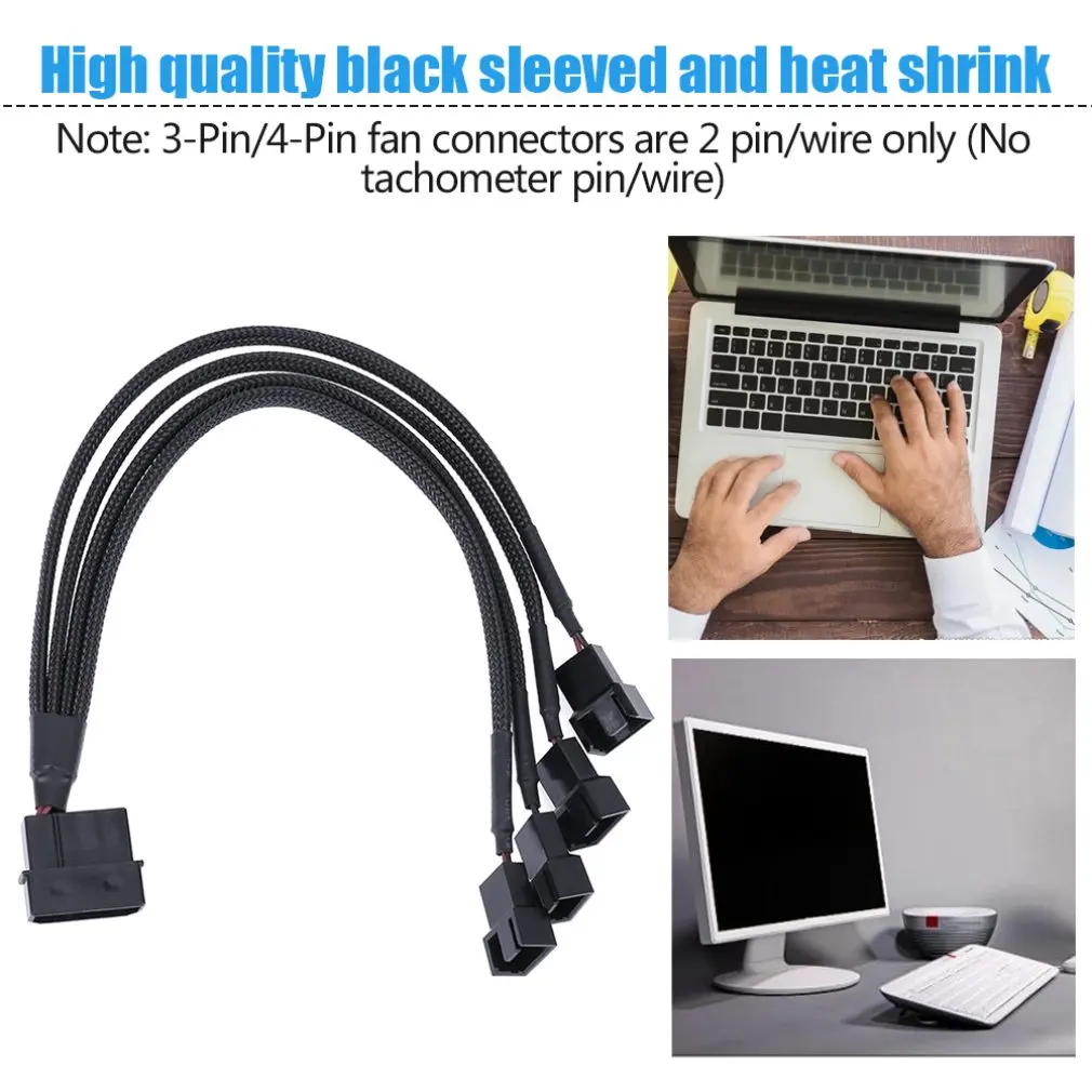 1-2-сторонний Y-разветвитель с 4-контактным штекером Molex на 2x