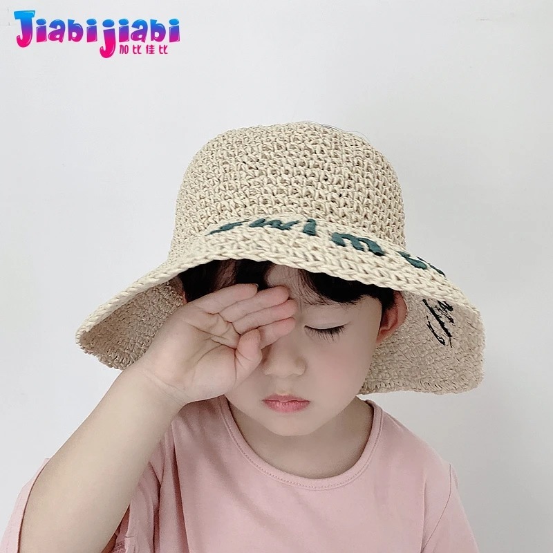 Летняя соломенная шляпа для детей Панама мальчиков и девочек с УФ-защитой от
