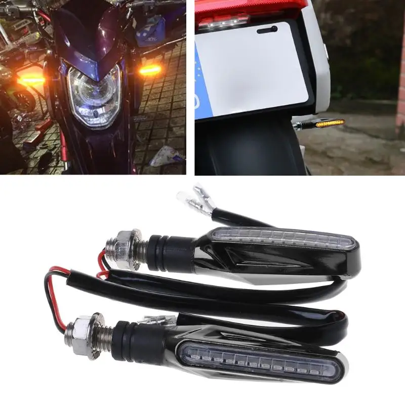 

1Pairs 12V Flowing Universal Yellow LED Motorcycle Indicators Turn Signals Light