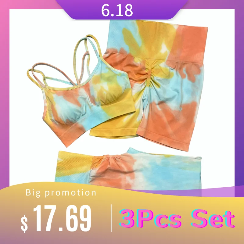 Спортивные леггинсы с завышенной талией бесшовный комплект для йоги Укороченный