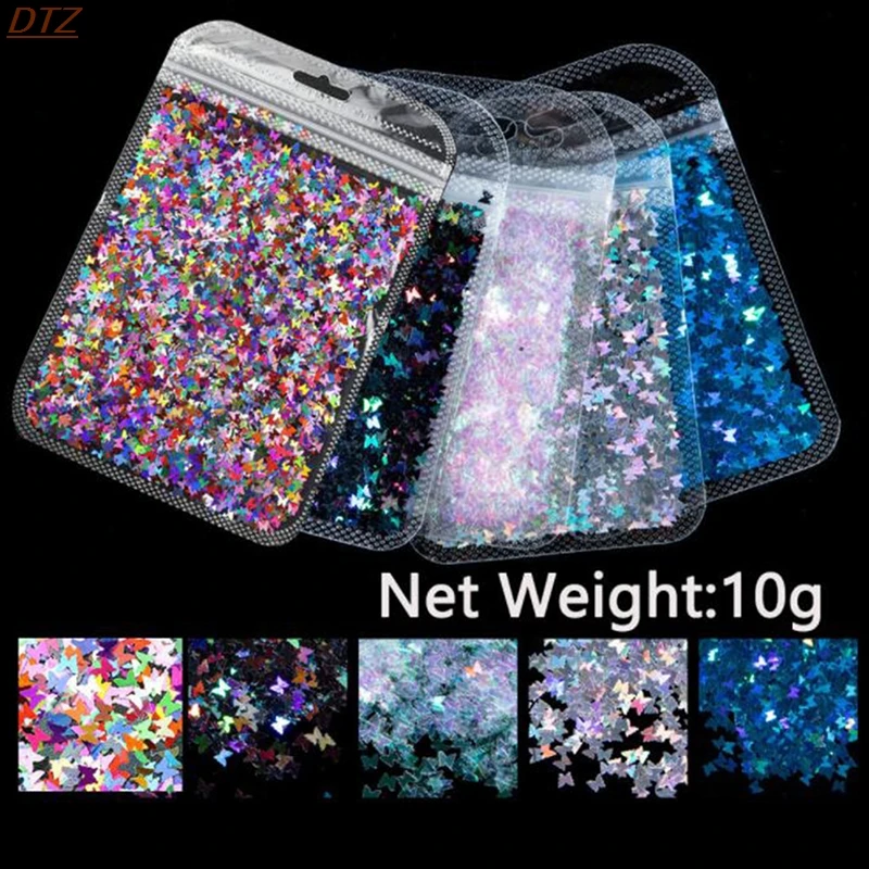 Новинка голографическая металлическая бабочка для ногтей 3D цветной лазер дизайн