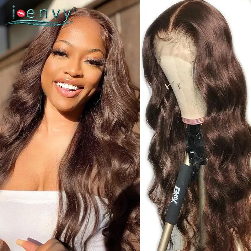 

Dark Brown Wig Transparent Lace Front Human Hair Wigs Brown Chocolate Body Wave Brazilian Human Hair Wigs For Black Women Remy