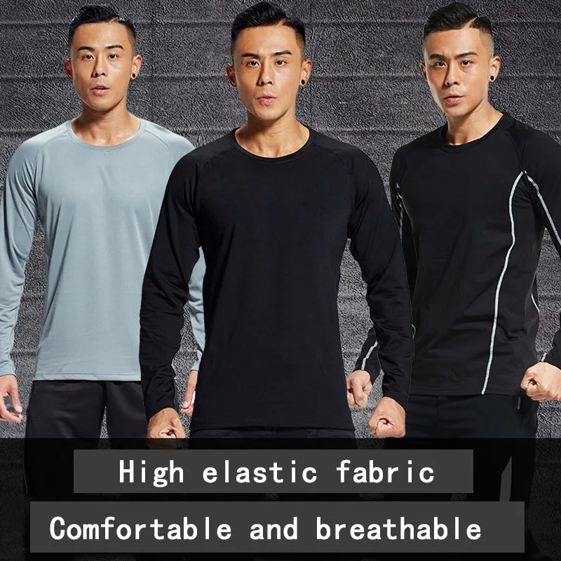 Спортивная футболка мужская с длинным рукавом на открытом воздухе свободный
