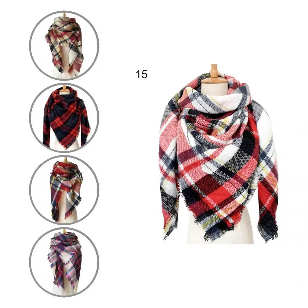 

Practical Winter Women Splicing Scarf Warm Shawl Trendy Skin-friendly