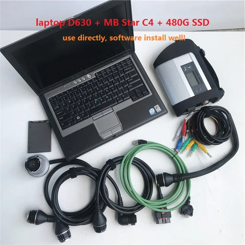 all with 480G SSD MB STAR Diag AAA лучший чип MB STAR C4 SD подключения компактный 4 диагностический инструмент с программным обеспечением супер SSD в используемом ноутбуке D630 4G ram - Цвет: all with 480G SSD