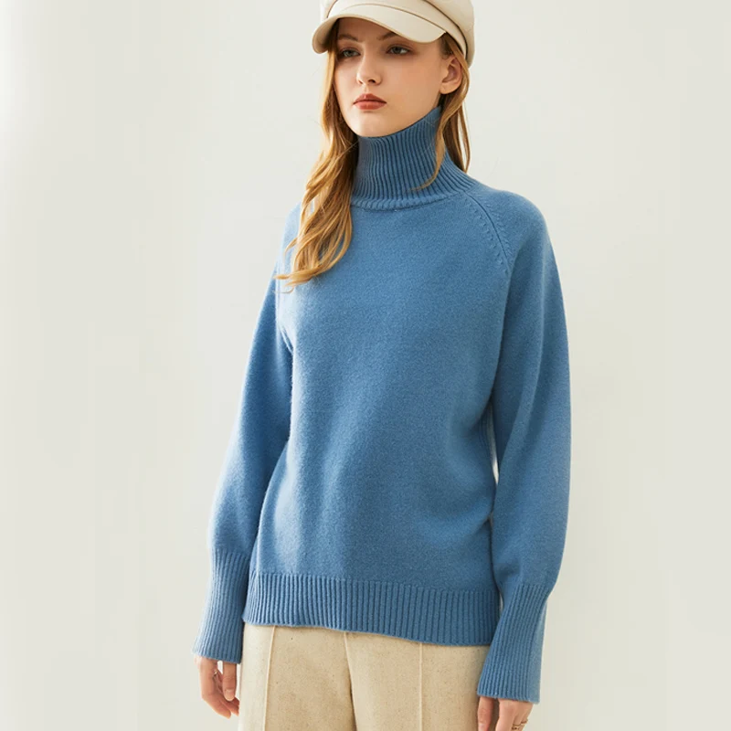 adishree 2020 woman winter 100% Cashmere sweaters autumn knitted Pullovers High Quality Warm Female thickening Turtleneck