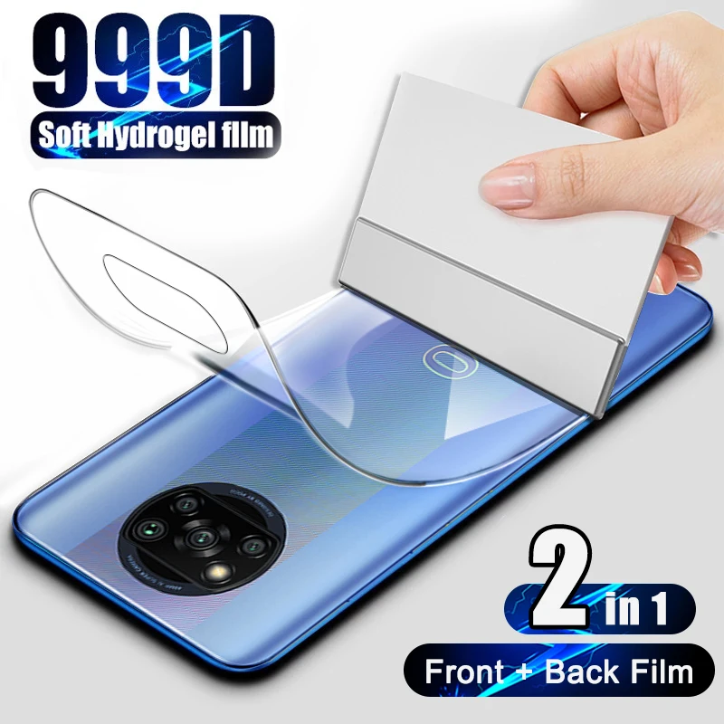 

999D Hydrogel Film For Poco M3 F1 F3 X3 Pro Screen Protector For Xiaomi Redmi Note 10 9S 9 8 7 Pro 9A 8A Mi Note 10 Lite 9T Pro