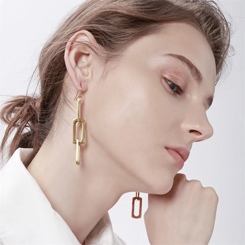 Женские длинные серьги подвески из нержавеющей стали свадебные ювелирные