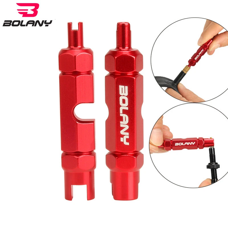 

Bicycles Tire Nozzle Tool Mountain Bike Valve Caps Portable Multifunctional Double Head Disassembly Spanner Bike Accessories