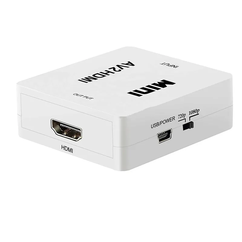 HBUDS мини композитный AV 3RCA CVBS к HDMI видео аудио конвертер коробка адаптер 720p 1080p Upscaler