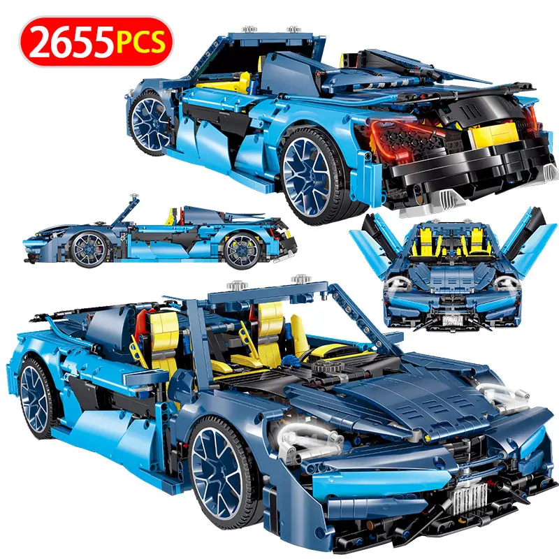 Гоночный мини автомобиль Bugatti LOZ 1:10 модель MOC строительные блоки игрушки для