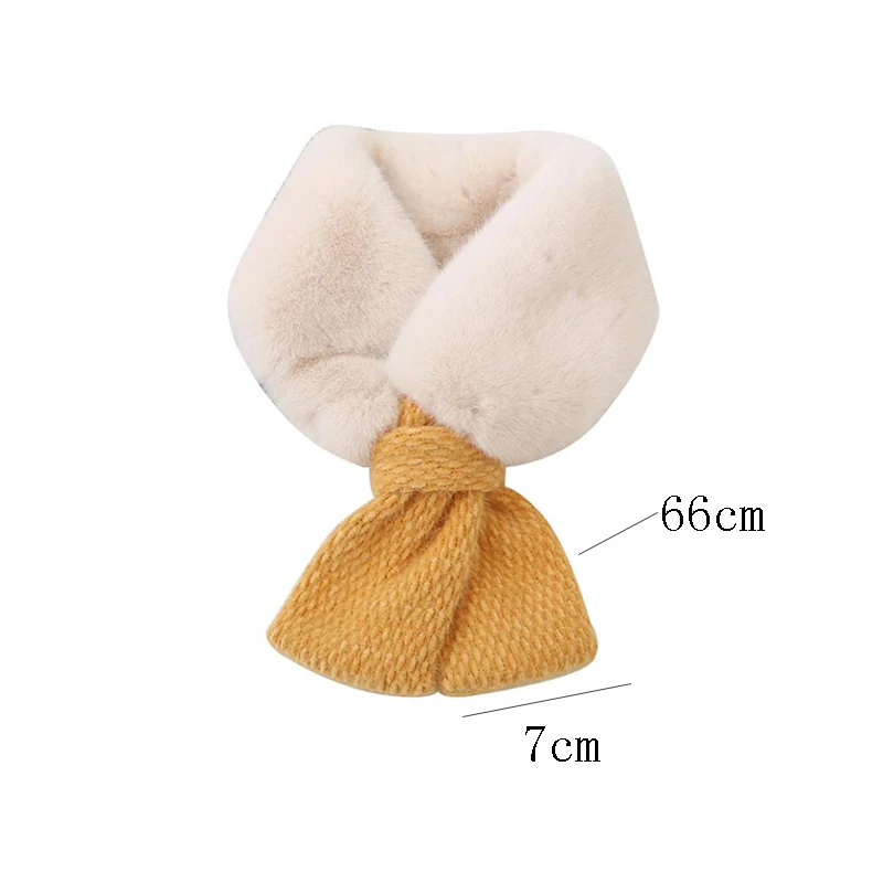 

New Winter Baby Girls Fur Warm Neckerchief Bowknots Decorate False Collar Toddlers Kids Scarves Cute All-match Costume Accessroy