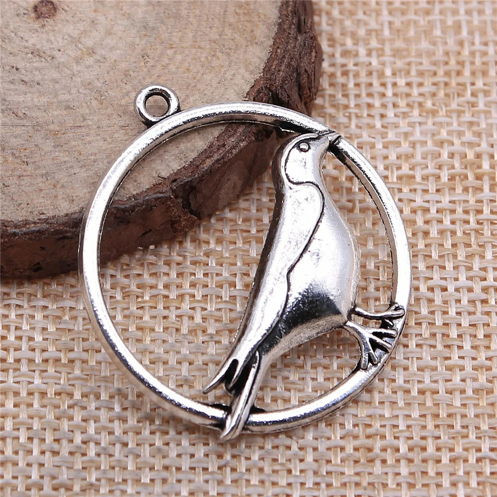 

Charms for Jewelry Making Findings Handmade DIY Craft 10pcs Antique Silver Color 33mm Little Bird Charms Pendant