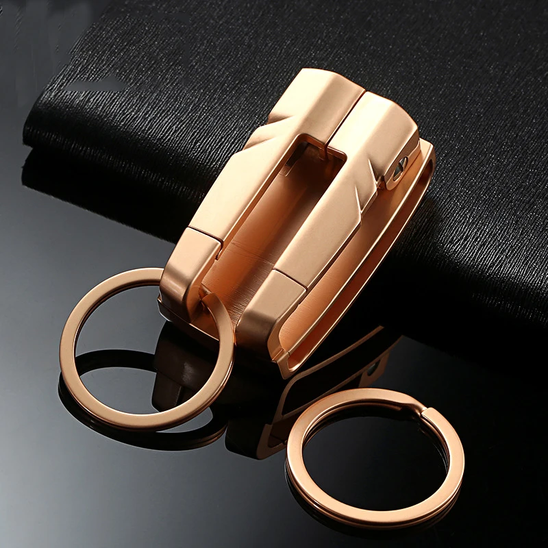 С двойной пряжкой бизнес High end автомобильный брелок для ключей с украшение