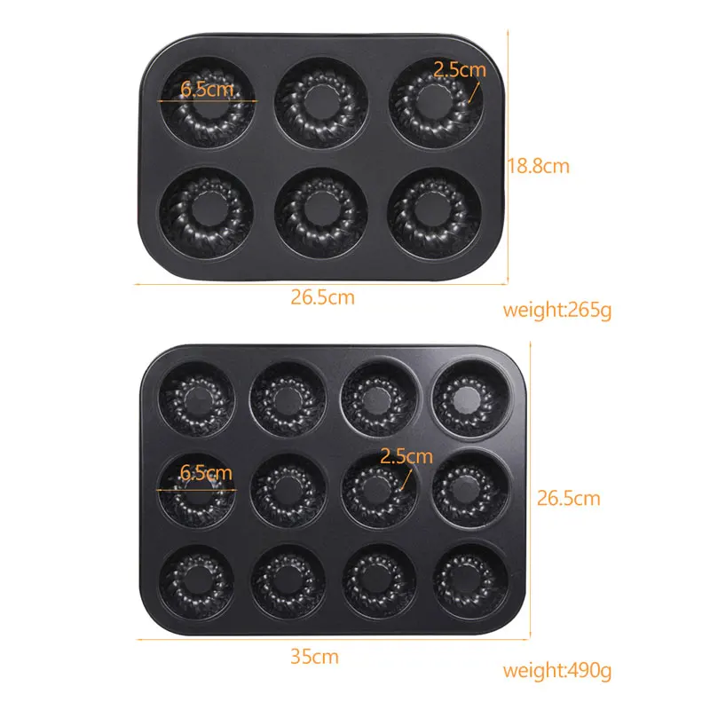 6/12 чашки мини Выпекание Пан/олова небольшой рифленая труба сковорода с