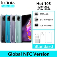 infinix hot 10s global version nfc support 4gb 64gb 6 82 display smartphone 5000mah battery helio g85 48mp triple rear camera