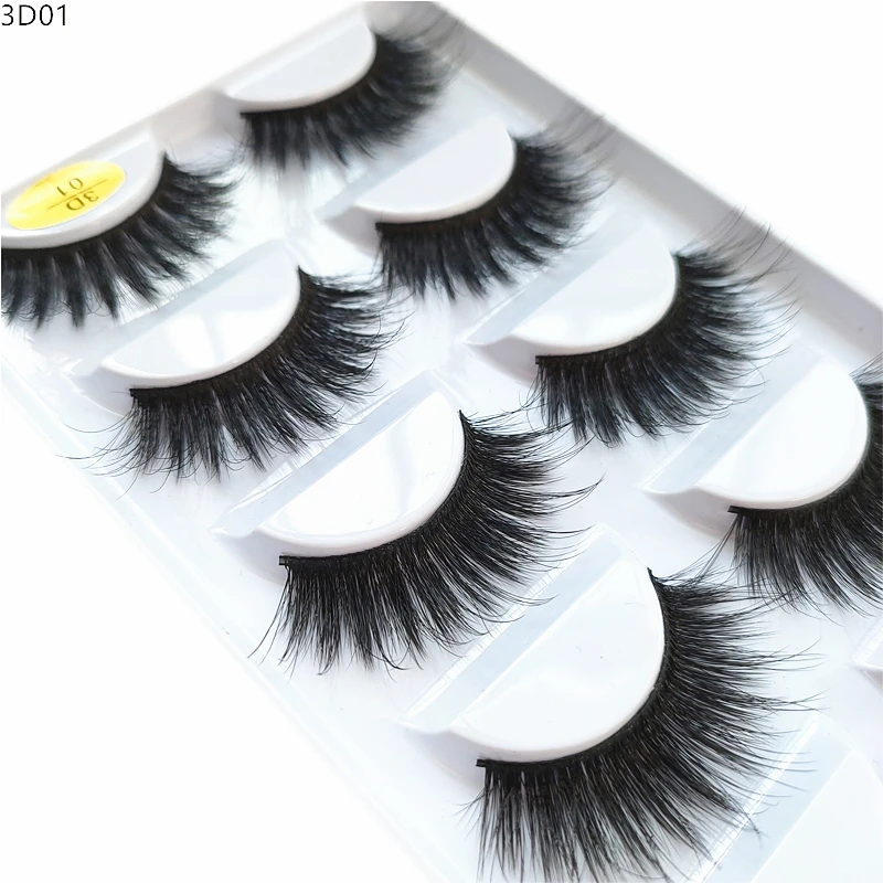 

5 Pairs 3D False Eyelashes Thick Synthetic Hair Fake Eyelashes Natural Look Women Eyes Makeup Beauty Tool Long Lasting Extension