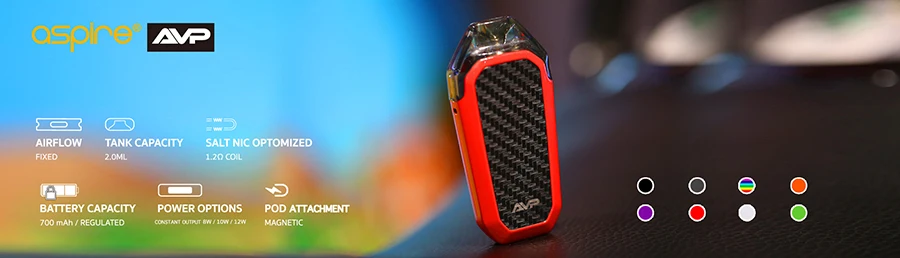 Электронная сигарета Aspire AVP AIO MTL стартовый комплект Pod Vape 2 мл емкость и 1,2 Ом катушка встроенный аккумулятор 700 мАч