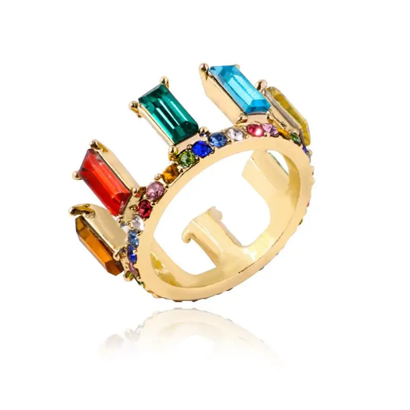 

New Fashion and Elegant Crown Zircon Ring Personality Ladies Casual Engagement Wedding Party Inlaid Gemstone Crown Ring Jewelry