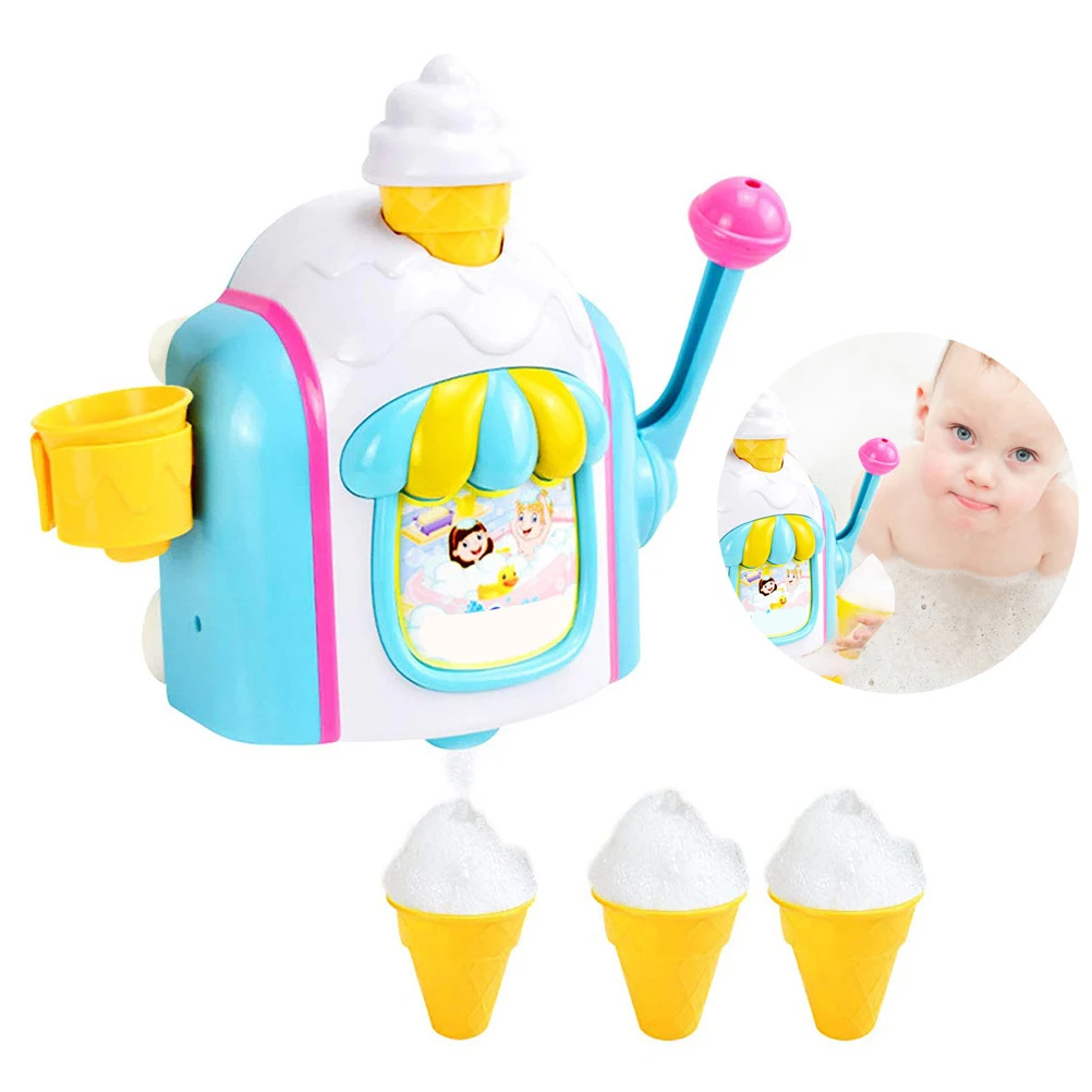 

New Ice Creams Maker Bubble Machine Bath Toys Fun Foam Cone Factory Bathtub Toy Gift Newborn Baby Bath Toys For Children #20