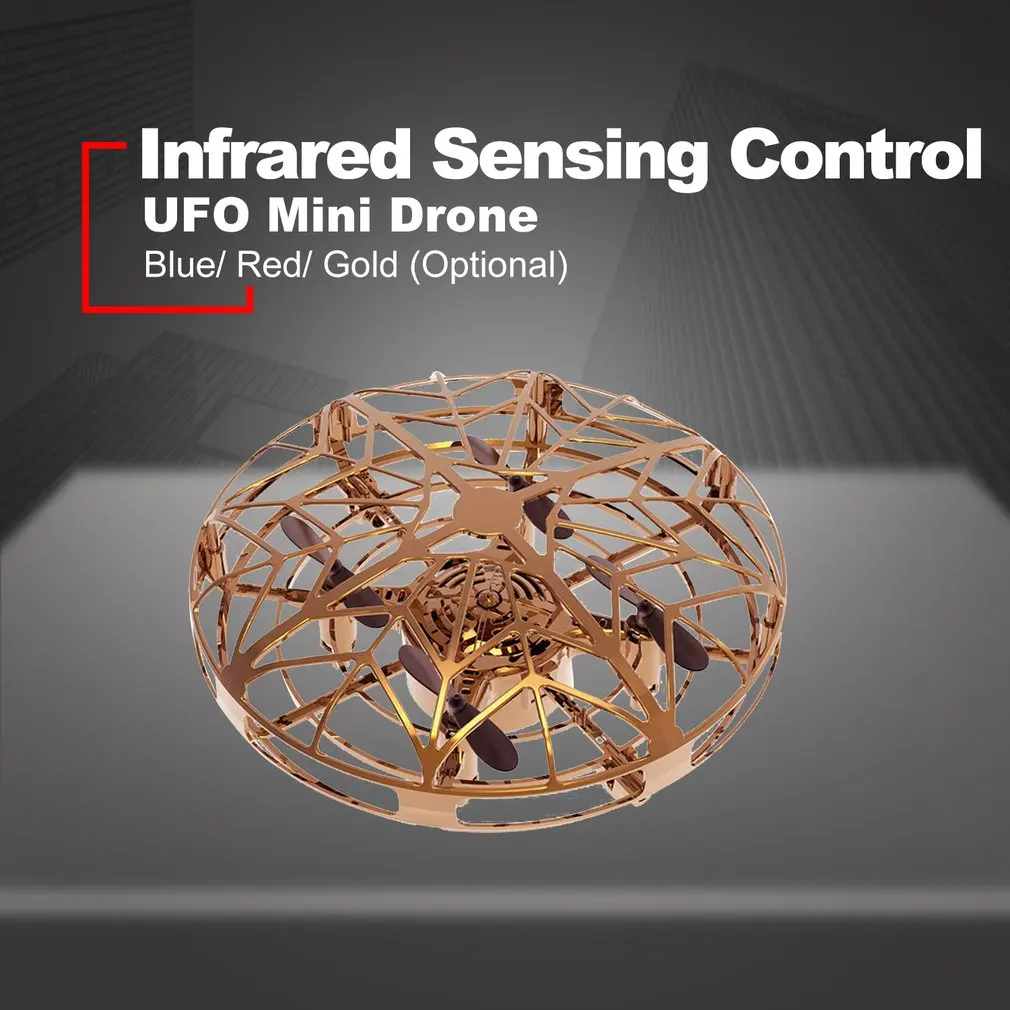 Мини UFO Дрон инфракрасный датчик UFO летающая игрушка жесты индукционный самолет для детей Детская электрическая электронная игрушка