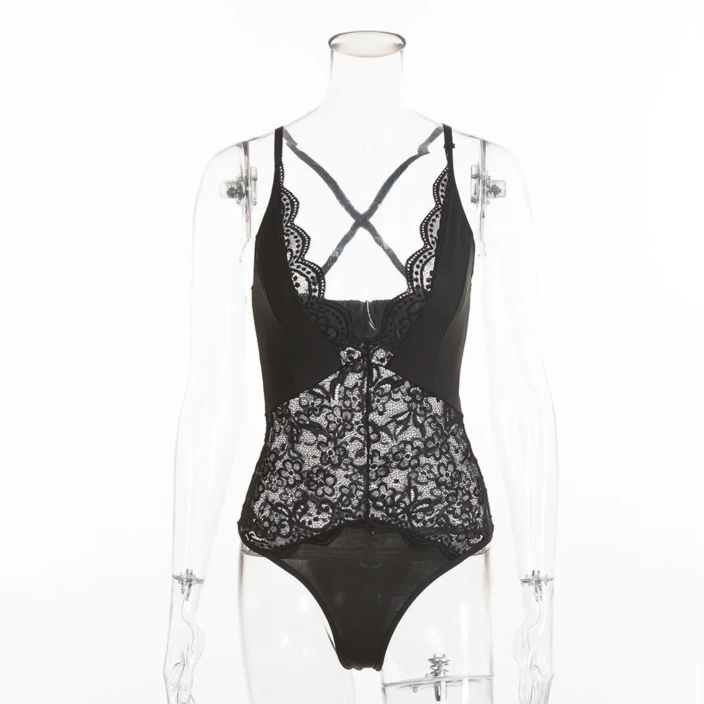 

2020 New Bodysuit Sexy Hot Lingerie Porno For Women Erotic Deep V Neck See Through Clothes Underwear