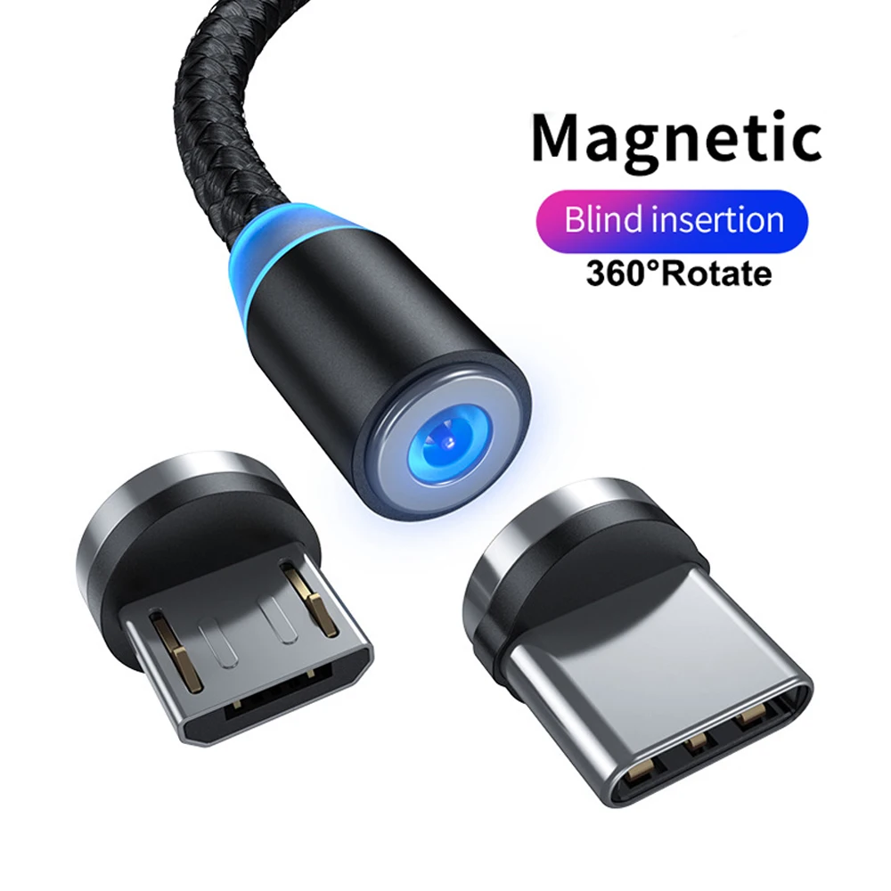 Магнитный кабель Micro USB Type C 3 А быстрая зарядка 1 м 2 м|Кабели для мобильных