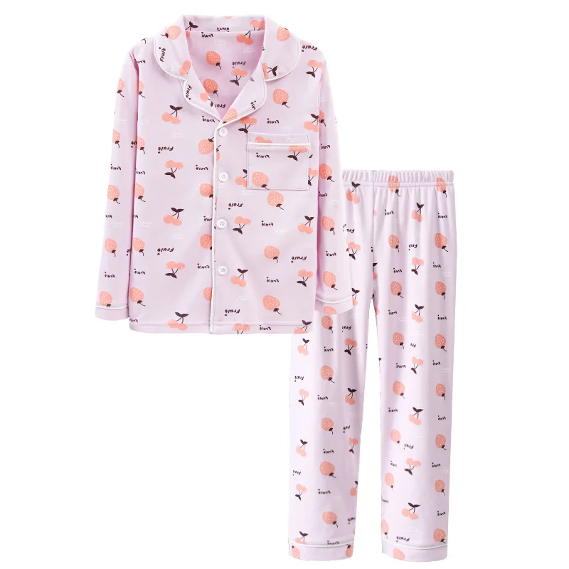 

Girls cotton pajamas long-sleeved T-shirt trousers two-piece set 2020 autumn pajamas set little girls clothing