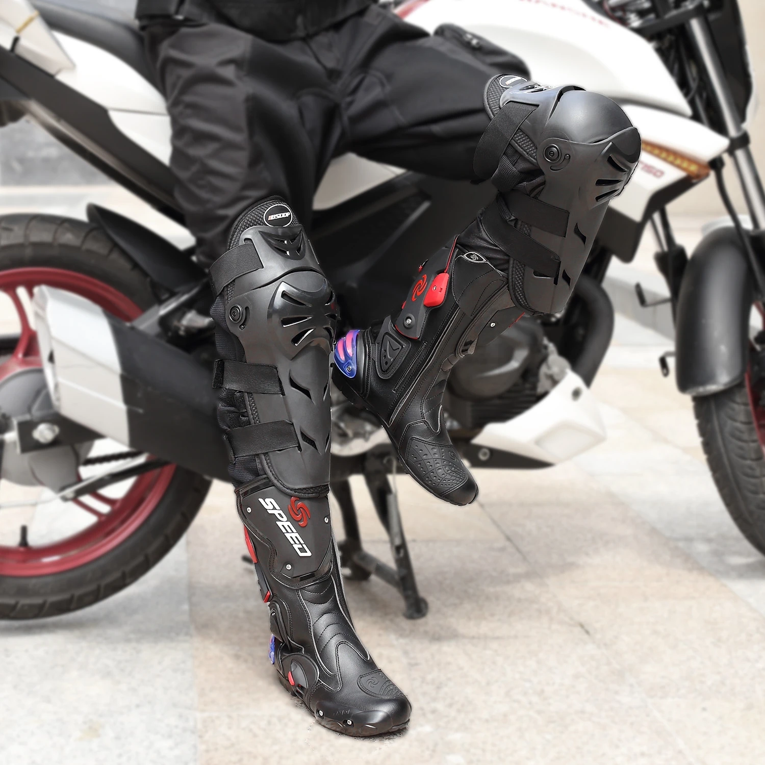 

Universal Motorcycle Knee Pads Protective Gear Motocross Off-Road Racing Knee + Elbow Pads Set Noto Knee Motorcycle Equipment