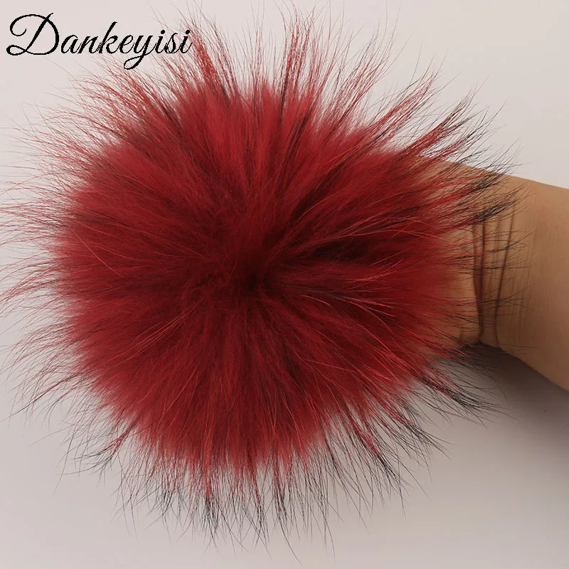 DANKEYISI помпоны из натурального меха 13 см DIY помпоны из меха енота лисы меховые шарики для шапок шарф обувь аксессуары 5 шт./лот