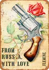 Металлический знак-1957 Джеймс Бонд из России с любовной книгой-винтажный стиль, Настенный декор для кафе, пивного бара, декоративные ремесла