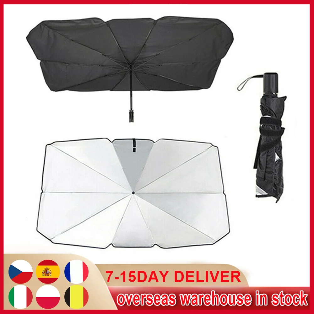 

125cm 140cm Car Sun Umbrella Foldable Windshield Sun Shade Cover Parasol Front Window Sunshade Protector Car Accessories