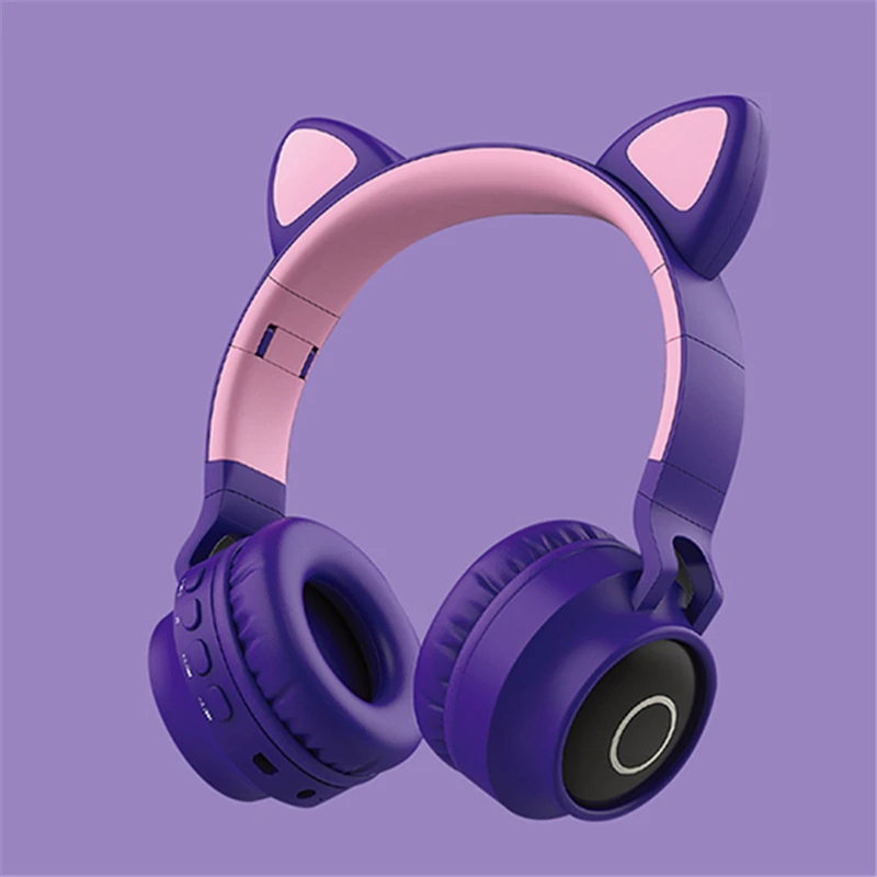 

Cat Ears Cute Style Wireless Bluetooth Headband Game BT028 Headphone for Grils Colorful Headset Beauty Bluetooth 5.0 Headphone